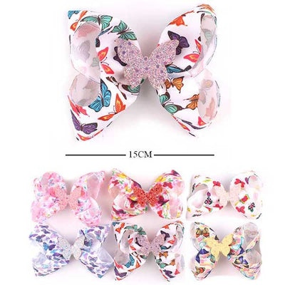 Butterfly Print Hair Bow 4043 (12 units)
