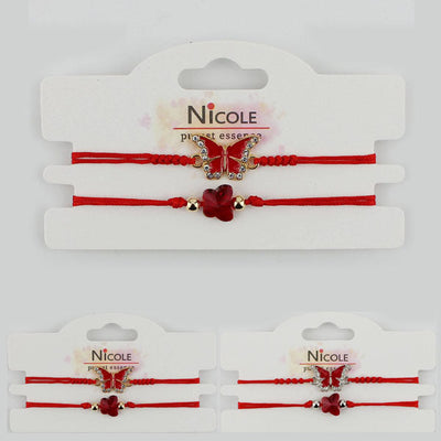 Butterfly Red 2PC Bracelets 1135 (12 units)