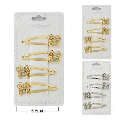 Butterfly Snap Hair Pin Set 1042GS ( 12 units)