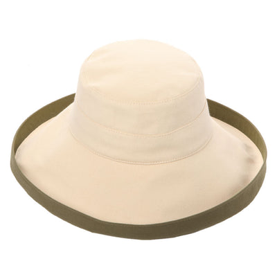 Canvas Sun Hat Ivory / Olive (1 unit)