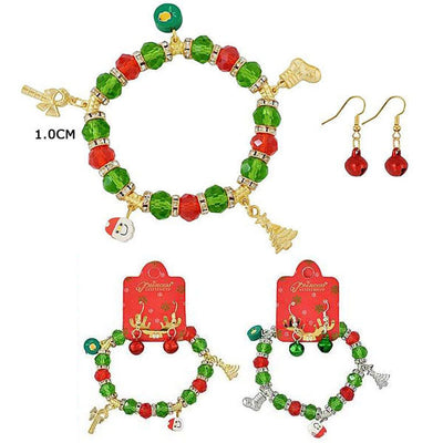 Christmas Charm Bracelet And Earrings 1013 (12 units)