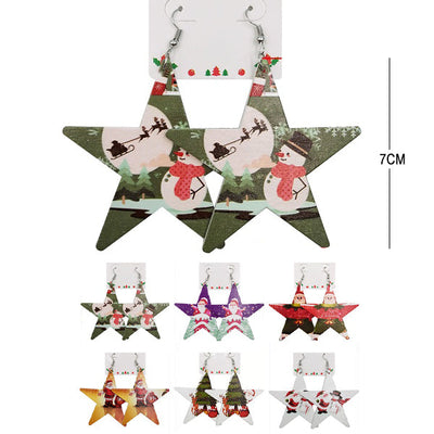 Christmas Star Shape Earrings 2275 (12 units)