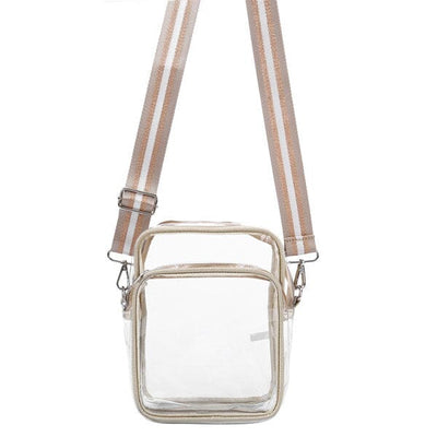Clear Transparent Ladies Handbag - Gold (1 unit)