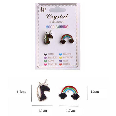 Color Changing Unicorn Rainbow Mood Earring 1806 (12 units)