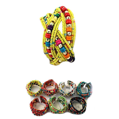 Colorful Beads Cuff Bracelets 1230 (12 units)