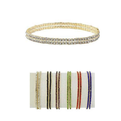 Colorful Rhinestone Bracelets 45010M ( 12 units)