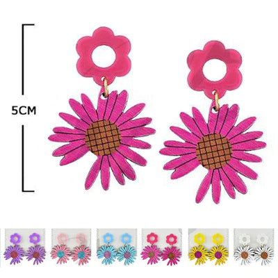 Colorful Sun Flower Drop Earrings 1113M (12 units)