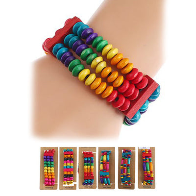 Colorful Wood Beads Bracelet 28251 (12 units)