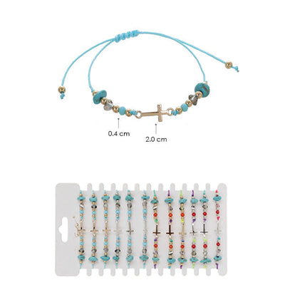 Cross With Turquoise Bracelets 5198 ( 12 units)