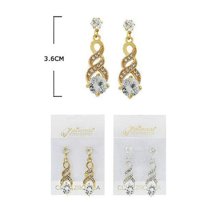 Cubic Zirconia Earrings 50067GS ( 12 units)