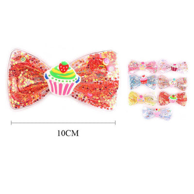 Cup Cake Glitter Hair Bow(12 units)