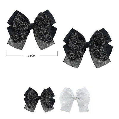 Cute Layered Black & With Hair Bow 1274BW ( 24 units)