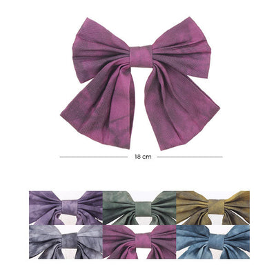 Dark Tone Tie Dye Fabric Hair Bow 7326 ( 12 units)