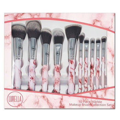 Deluxe 10PC Marble Brush Set Pink (1 unit )