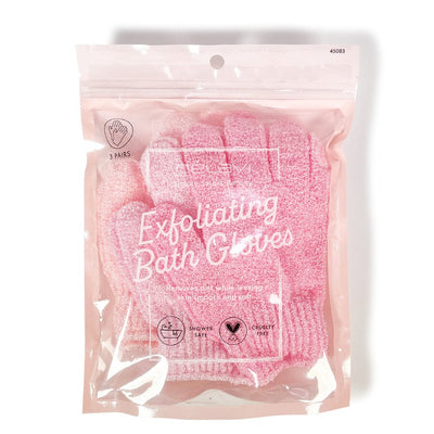 Exfoliating Bath Gloves 3 pairs Set (1 unit)