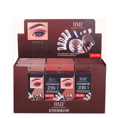 Eyebrow 2 in 1 Brow Powder & Gel Kit BP2102 (12 units)