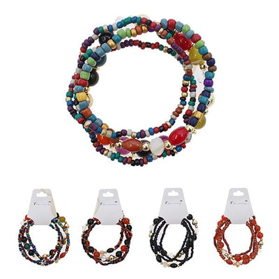 Fashion Multi Line Bracelets 0752E4 (12 units)