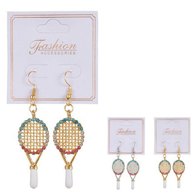 Fashion Tennis Racquet Drop Earring 1049 (12 units)