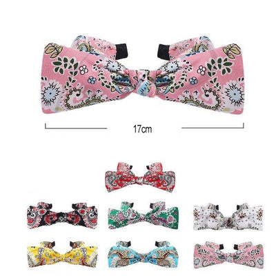 Flower Print Bow Headband 50682M (12 units)