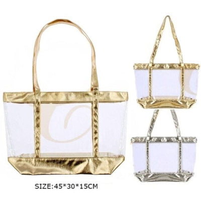 Gold & Silver Clear Transparent Tote Bag 0003 (12 units)