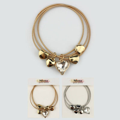 Heart Charm Bracelets 1078 (12 units)