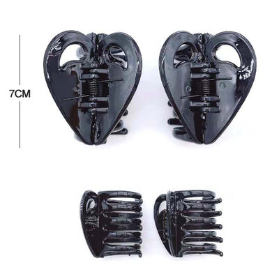 Heart Shape Hair Jaw Clip 1956BK (24 units)