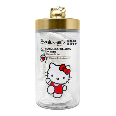 Hello Kitty Chic Reusable Glass Jar With Cotton Pads Matte Gold (1 unit)