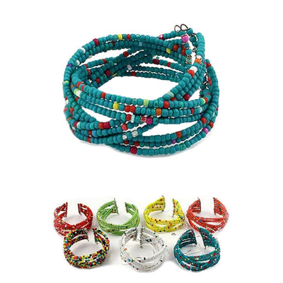 Kids Colorful Beads Cuff Bracelets 1244 (12 units)