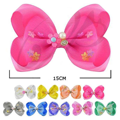 Kids Hair Bow With Pearl 26557P (12 units)