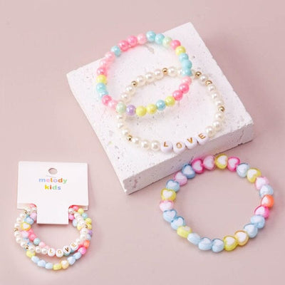 Kids Love Heart Beads Bracelets 5955 (12 units)