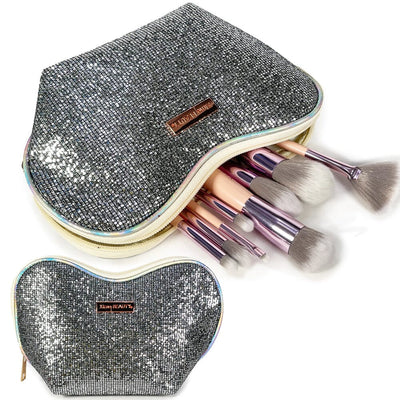 Makeup Brush Set With Heart Shinny Pouch (1 unit)