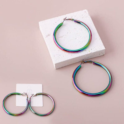 Metallic AB Hoop Earring Set 35757 (12 units)