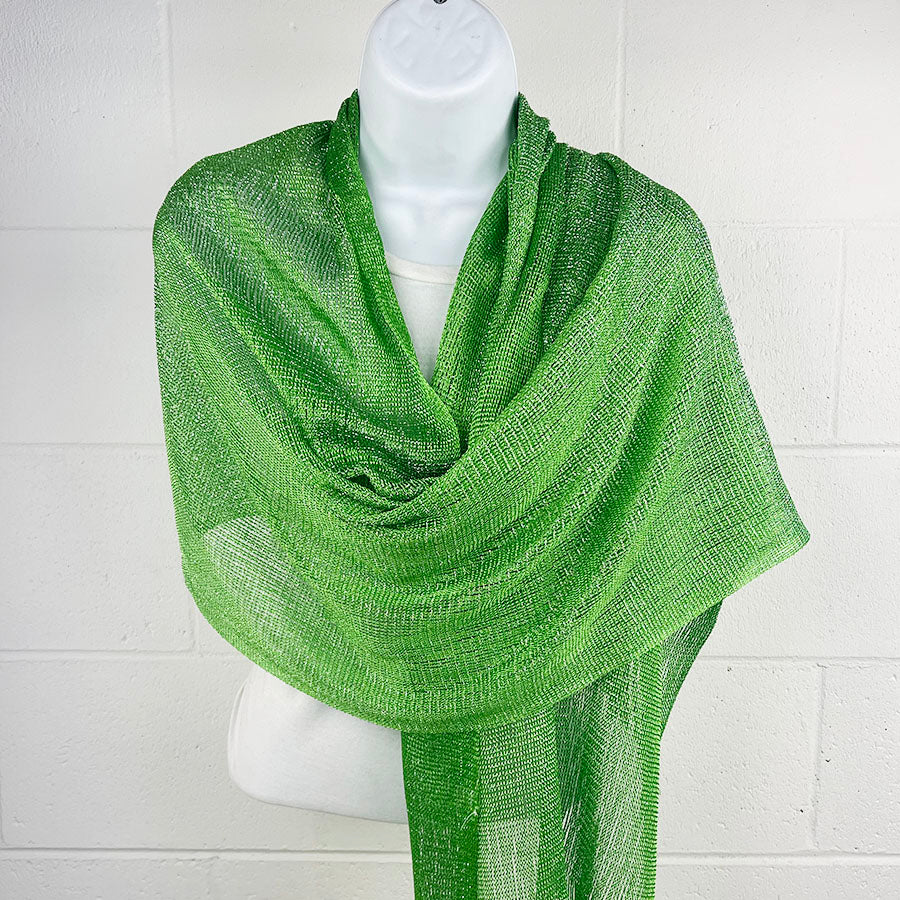 Metallic Fringe Multi Use Scarf Shawl Wraps Green Tones (1 Metallic Fringe Multi Use Scarf Shawl Wraps Green Tones (1