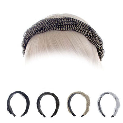 Metallic Mesh Like Fabric Braided Headband 4708 ( 12 units)