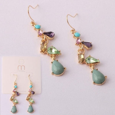 Mix Stone Drop Earring 35311 (12 units)