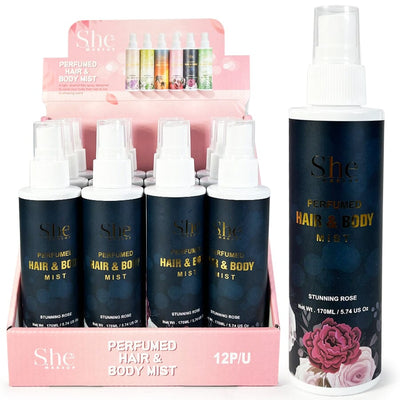 Perfumed Hair & Body Mist - Stunning Rose (12 units)
