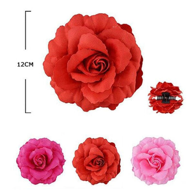 Red & Pink Tone Rose Jaw Clip 004 (12 units)