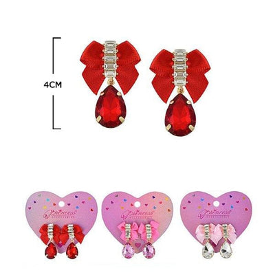 Red & Pink Tone Tear Drop Shape Earrings 080 (12 units)