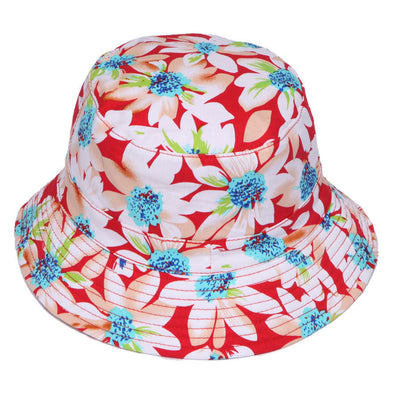 Reversible Daisy Print Bucket Hat Red (1 unit)
