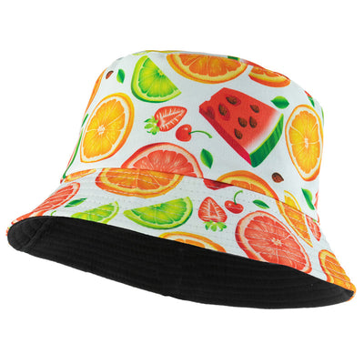 Reversible Summer Fruit Print Bucket Hat (1 unit)