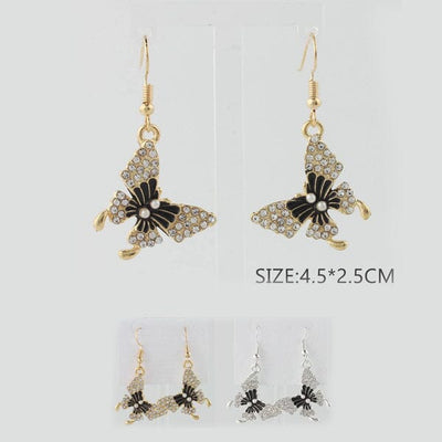 Rhinestone Butterfly Earrings 1539 (12 units)