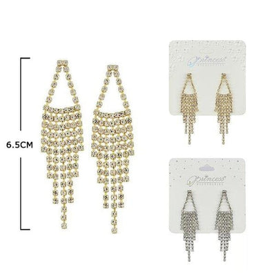 Rhinestone Drop Earrings 70170GS (12 units)