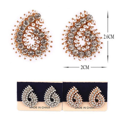 Rhinestone Pearl Earrings 6461 (12 units)