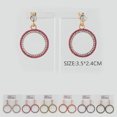 Rhinestone Round Earrings 1540 (12 units)