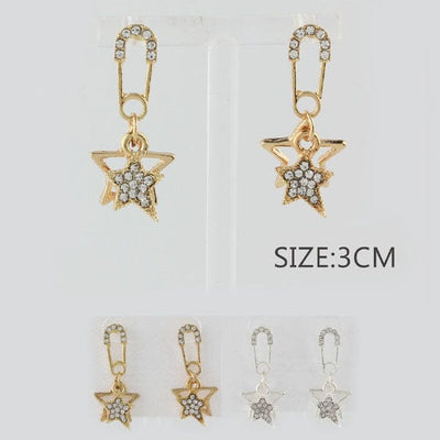 Rhinestone Star Earrings 1533 (12 units)