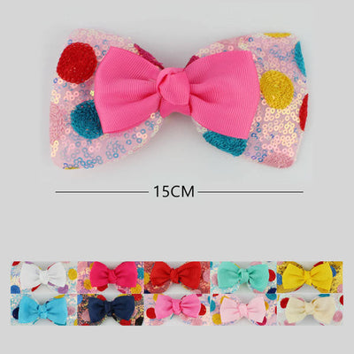 Sequin Layered Hair Bow 1098A (12 units)