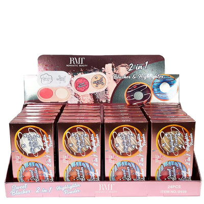 Sweet Donuts Highlighter & Blusher With Mirror (24 units)