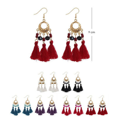 Tassel And Bead Dangle Earrings 2013 (12 units)