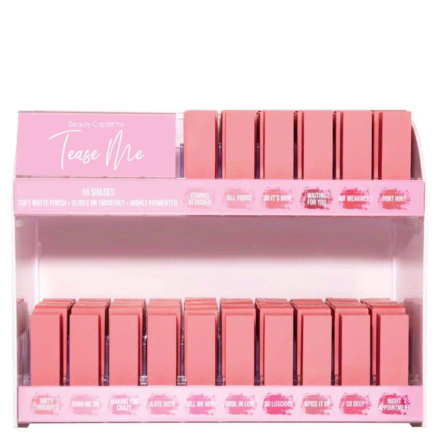 Tease Me Lipstick 16 Shades Assorted with Free Testers Display (1 unit